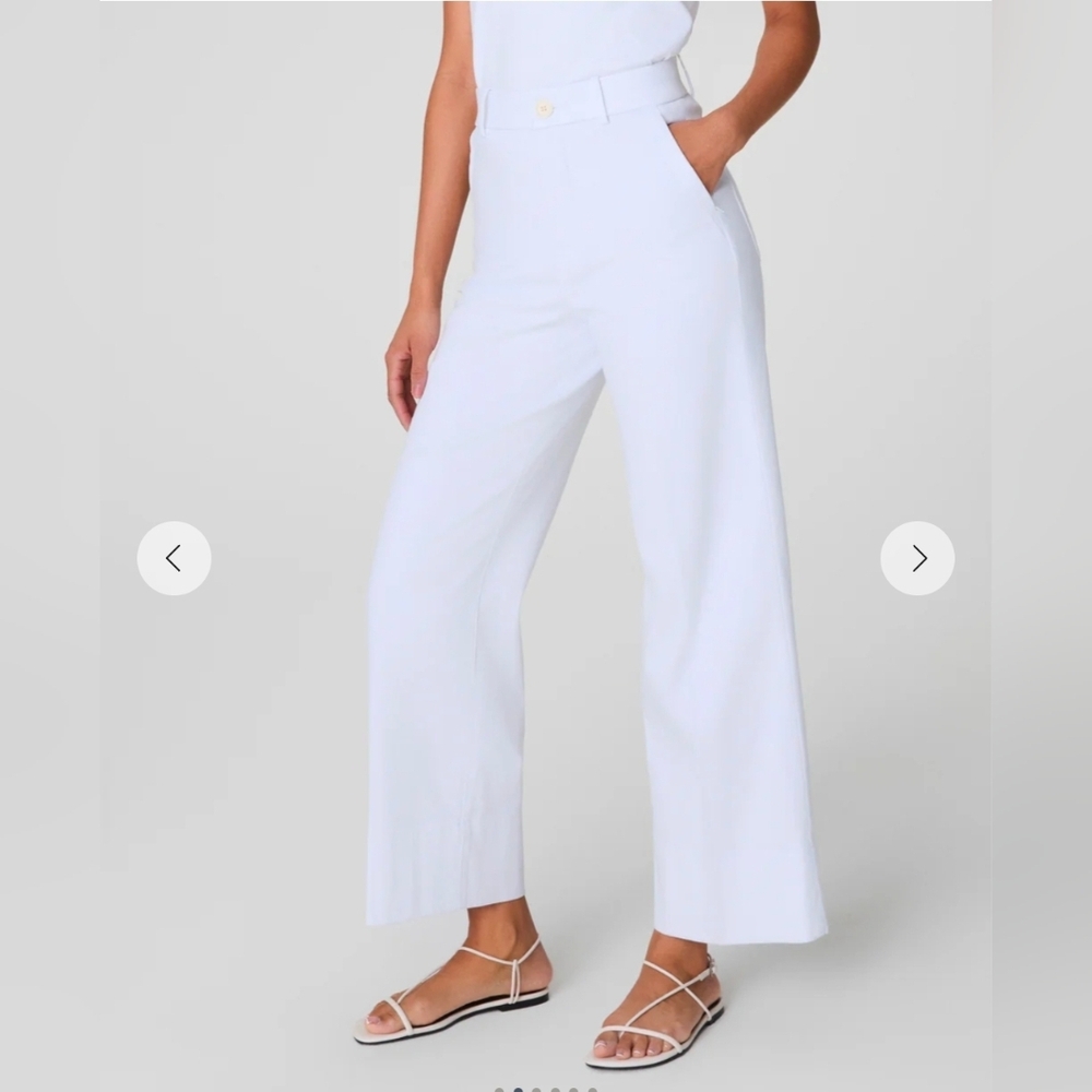 NWT, SPANX supersmoot Stretch Twill Cropped Wide Leg Pant